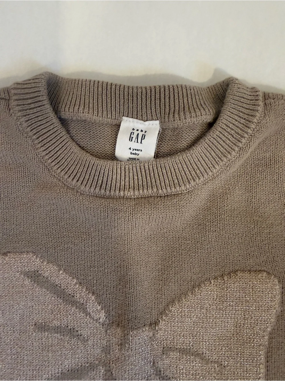 Baby GAP Bow Knit Sweater & (2) Cat & Jack Sparkle Leggings.